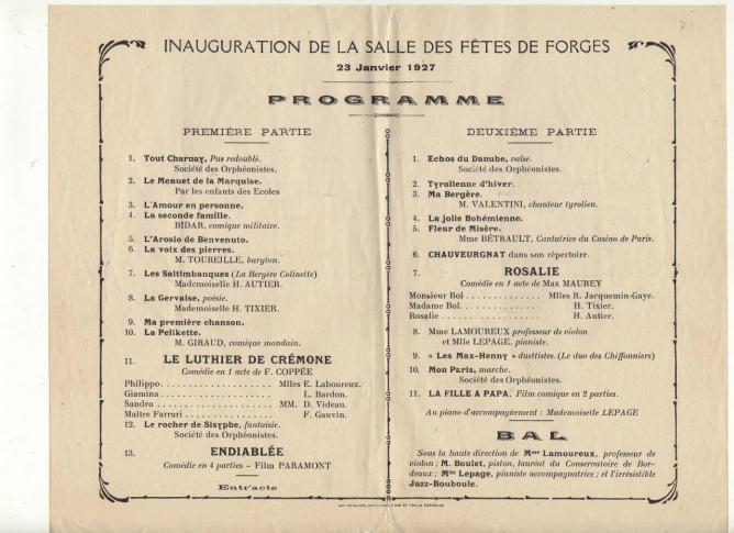 1927 Inauguration Forges 